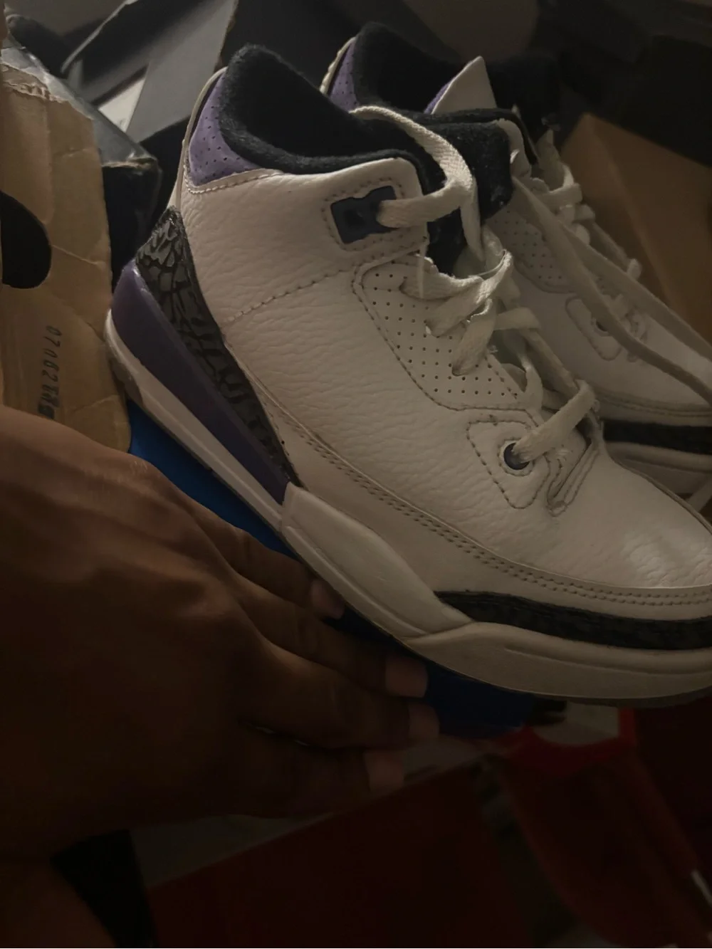 Jordan Kids White and Black Sneakers